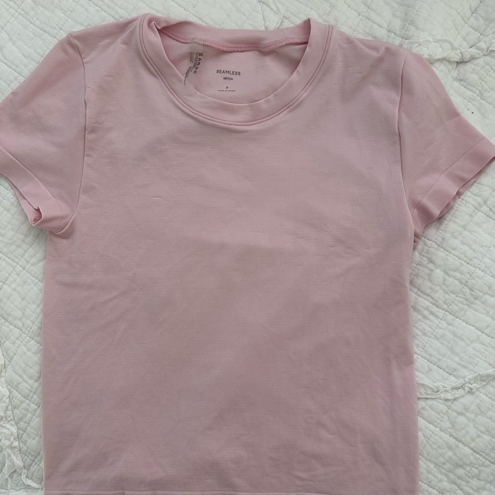 Aritzia Pink Seamless T-Shirt